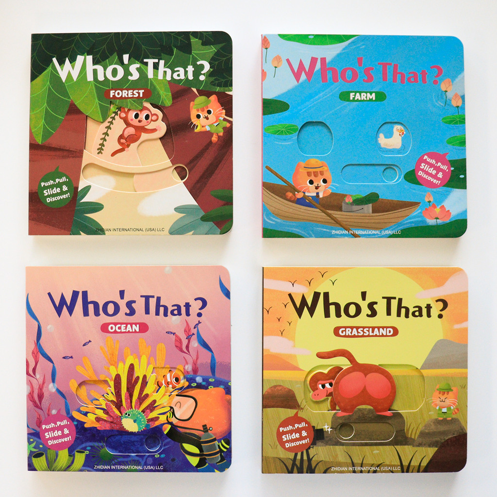 Farming Year - Who’s That? Push-Pull-Slide Board Books —4-Book